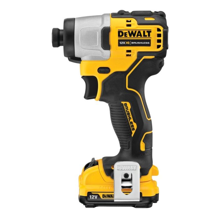 DeWALT - Masina de insurubat cu impact 165Nm, Hex 1/4", cu 2 acumulator 12V, 2.0Ah, incarcator, valiza [DCF801D2-QW]