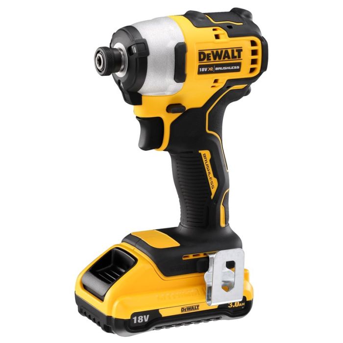 DeWALT - Masina de insurubat cu impact 190Nm, Hex 1/4", cu 2 acumulatori 18V, 3.0Ah, incarcator, valiza [DCF809L2T-QW]