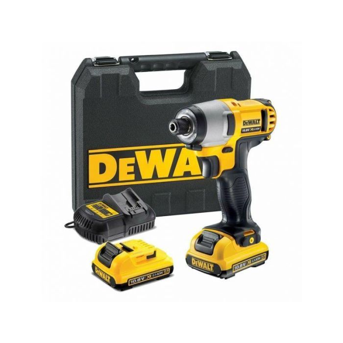 DeWALT - Masina de insurubat cu impact 107Nm, Hex 1/4", cu 2 acumulatori 10.8V, 2.0Ah, incarcator, valiza [DCF815D2-QW]