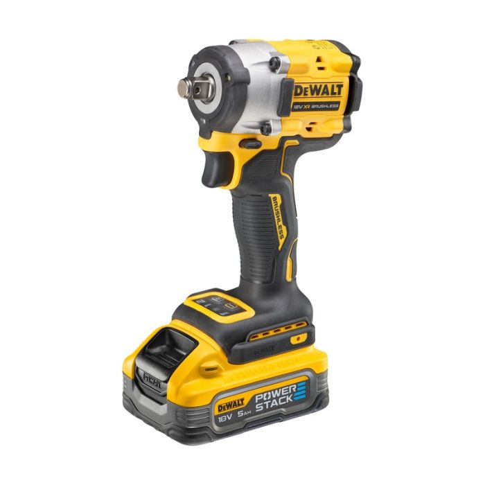 DeWALT - Masina de insurubat cu impact 406Nm, patrat 1/2", cu 2 acumulatori 18V, 5.0Ah, incarcator, valiza [DCF921H2T-QW]