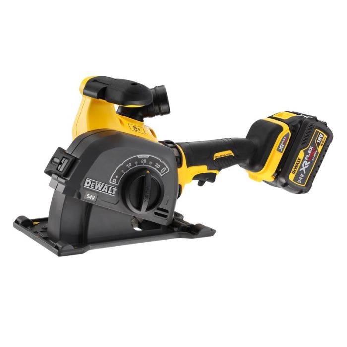 DeWALT - Masina de canelat, 125mm, latime de taiere 8-35mm, cu acumulator 54V, 2x6.0Ah, incarcator si cutie TSTAK [DCG200T2-QW]