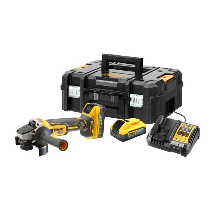 DeWALT - Polizor unghiular 125mm, cu acumulator 18V 2x5.0Ah, TSTAK [DCG409H2T-QW]