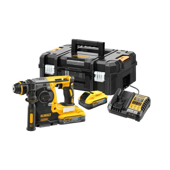 DeWALT - Ciocan rotopercutor 18V XR SDS-Plus, 2x5.0Ah PowerStack + incarcator + valiza [DCH273H2T-QW]