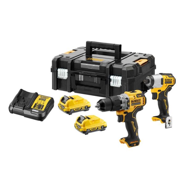 DeWALT - Set masina de gaurit cu percutie, DCD706 + masina de insurubat cu impact, DCF801, acumulator 3.0 Ah [DCK2111L2T-QW]