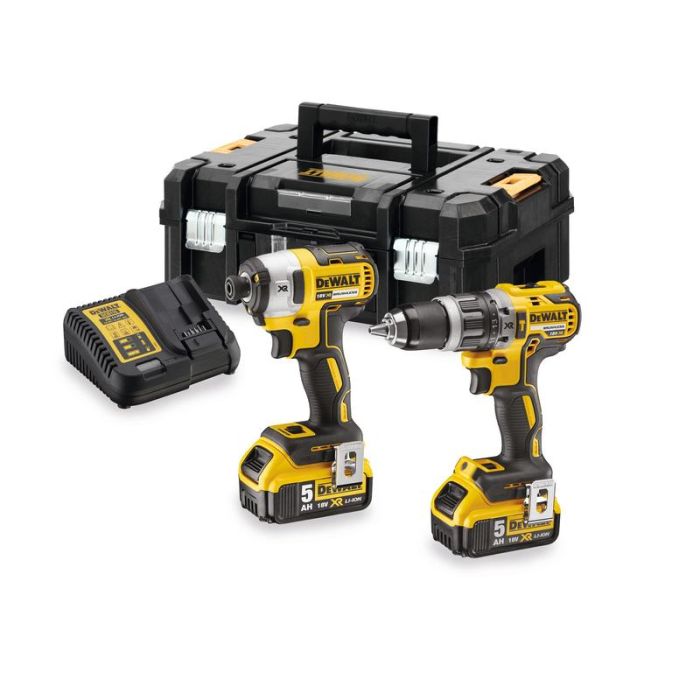 DeWALT - Set 2 scule 18V DCD796, DCF887, 2 acumulatori 5Ah, incarcator,cutie DS150 [DCK266P2-QW]