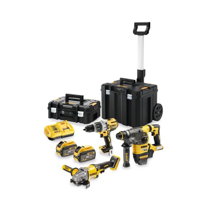 DeWALT - Set 3 scule 18V DCD996, DCH333, DCG414, DCB547x2, incarcator, cutieTSTAK II, TSTAK mobil [DCK358X2T-QW]