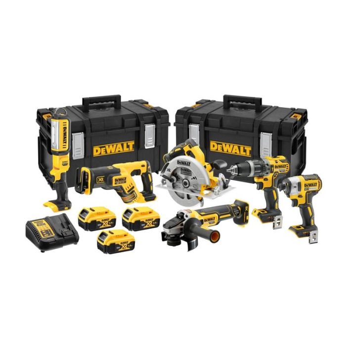 DeWALT - Set 6 scule 18V - DCD796, DCF887, DCS570, DCS367, DCG405, DCL050, DCB115, DCB184x3, 2 cutii DS300 [DCK623P3-QW]