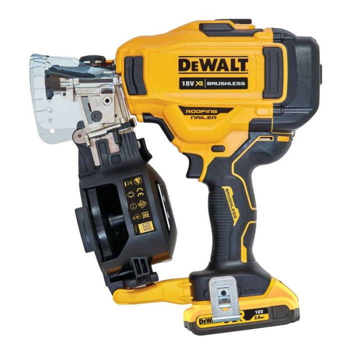 DeWALT - Pistol de batut cuie pentru acoperis, 19-45mm, 3.1mm, 15 grd, cu acumulator 18V 2x2.0Ah, TSTAK [DCN45RND2-QW]