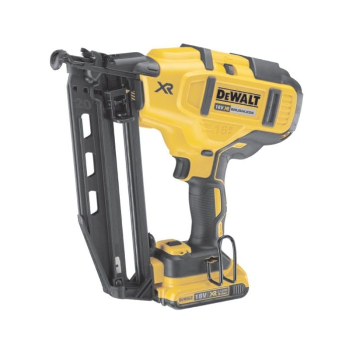 DeWALT - Pistol de batut cuie 16Ga, 32-63mm, 1.6mm, 20 grd, cu acumulator 18V 2x2.0Ah, incarcator, cutie [DCN660D2-QW]