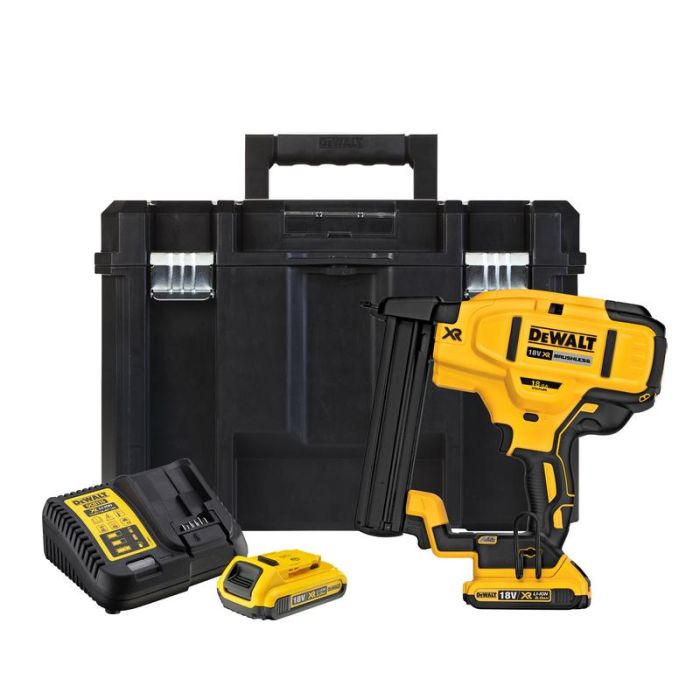 DeWALT - Pistol de batut cuie motor fara perii, cap ingust 18Ga, 18V Li-Ion 2.0Ah [DCN681D2-QW]