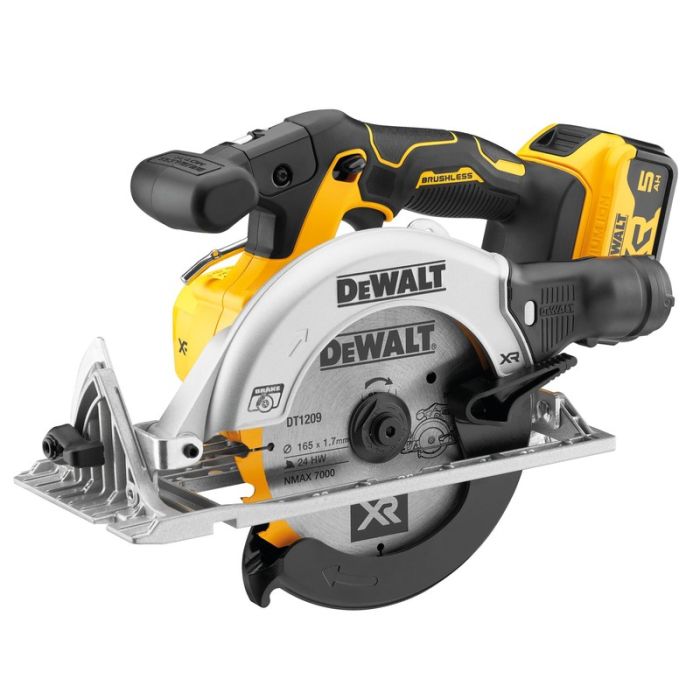 DeWALT - Fierastrau circular 18V, fara perii, panza 165x20mm, taiere max 55mm, 2x5.0Ah, TSTAK [DCS565P2-QW]