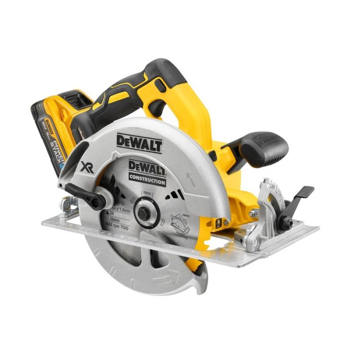 DeWALT - Fierastrau circular 18V, fara perii, panza 184x16mm, taiere max 64mm, 2x5.0Ah Powerstack, TSTAK [DCS570H2T-QW]