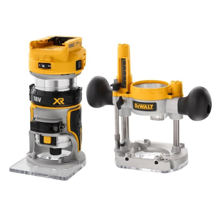 DeWALT - Masina de frezat verticala, 8mm, 16000-25500 RPM, fara perii, compatibil cu acumulator 18V si incarcator [DCW604N-XJ]