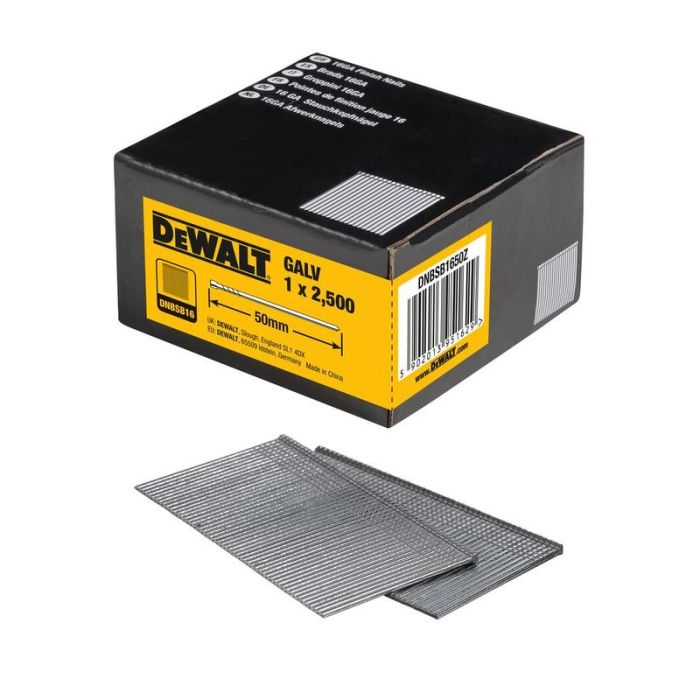 DeWALT - Cuie fara cap galvanizate 2.5m, 16GA, 50mm [DNBSB1650Z]