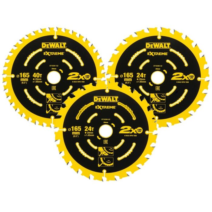 DeWALT - Discuri Extreme pentru fierastrau circular 165x20x1.65mm [DT10397-QZ]