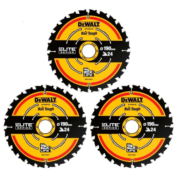 DeWALT - Panza fierastrau circular 190x30x1.65mm, 24 dinti, 3 bucati [DT10399-QZ]