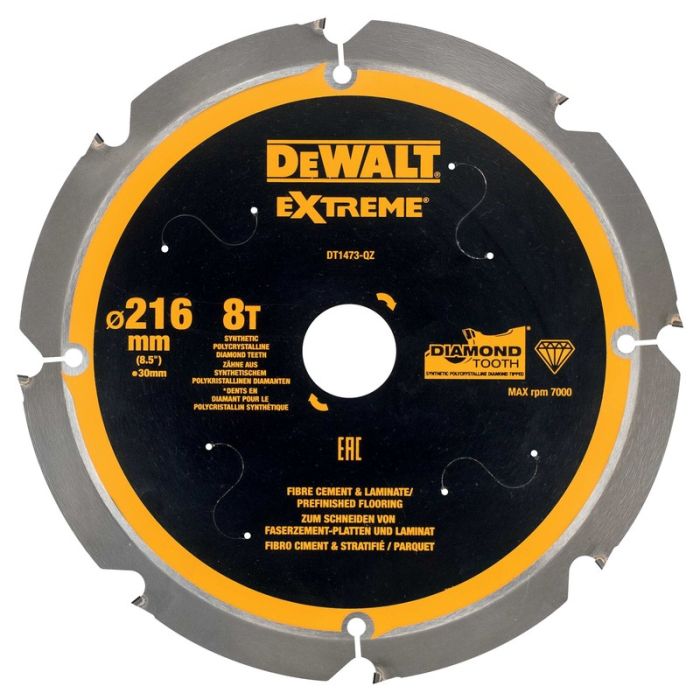 DeWALT - Disc de taiere fibrociment PCD pentru fierastrau circular 216x30x2mm [DT1473-QZ]