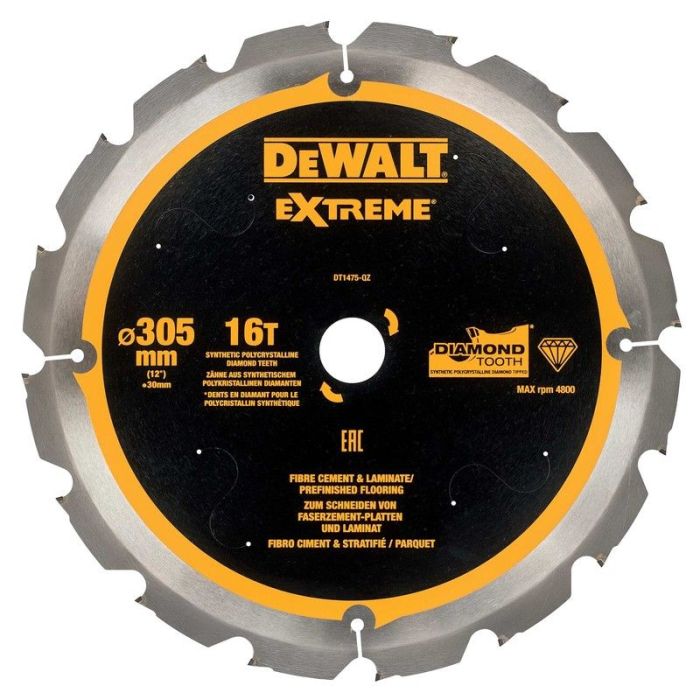 DeWALT - Disc de taiere fibrociment PCD pentru fierastrau circular 305x30x2.4mm [DT1475-QZ]