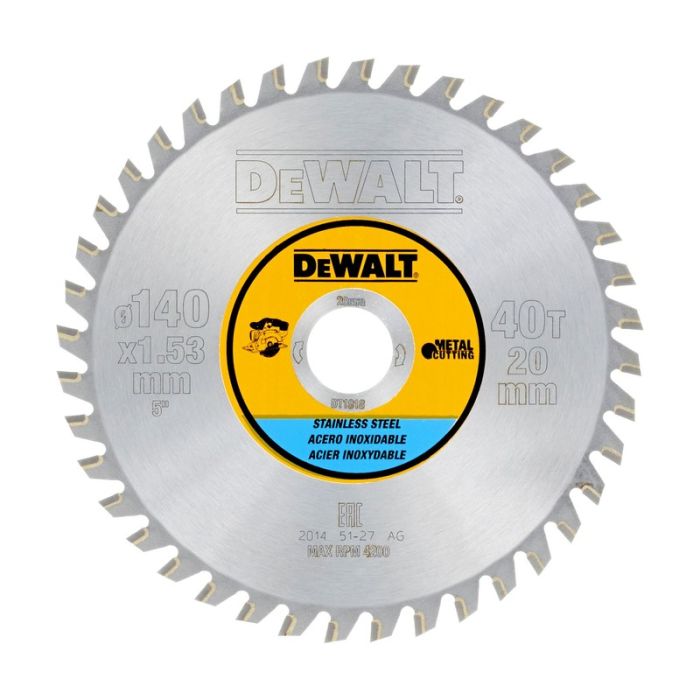 DeWALT - Disc de taiere inox pentru fierastrau circular 140x20x1.5mm [DT1918-QZ]