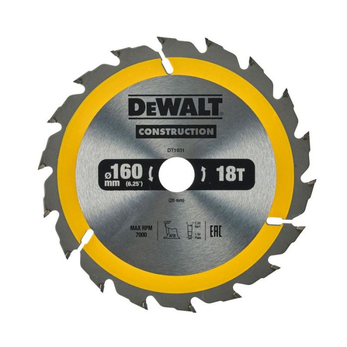 DeWALT - Set discuri pentru fierastrau circular 160x20mm, 18 dinti [DT1931-QZ]