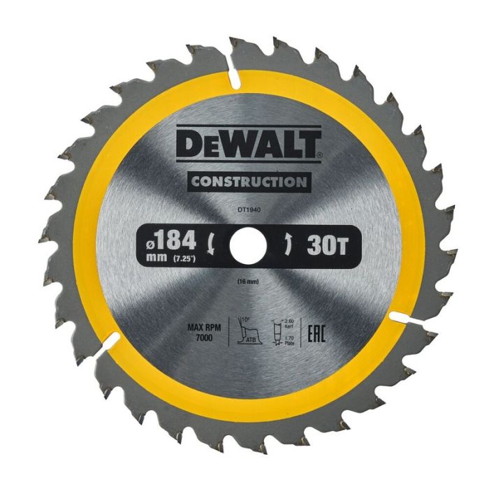 DeWALT - Panza fierastrau circular 184x16x2.6mm, 30 dinti [DT1940-QZ]