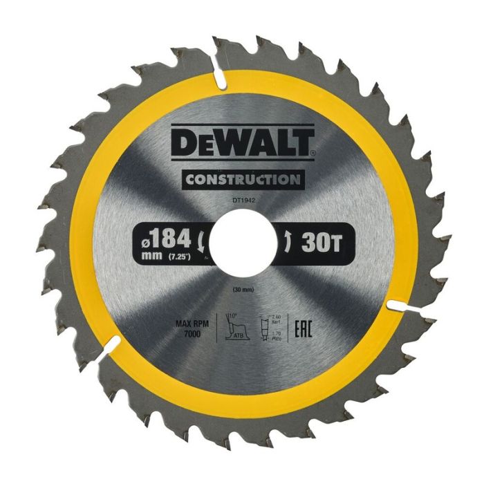 DeWALT - Disc fierastrau circular de mana 184x30x2.6mm [DT1942-QZ]