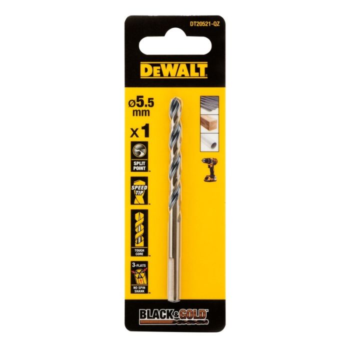 DeWALT - Burghiu HSS BLACK & GOLD, 5.5mm [DT20521-QZ]