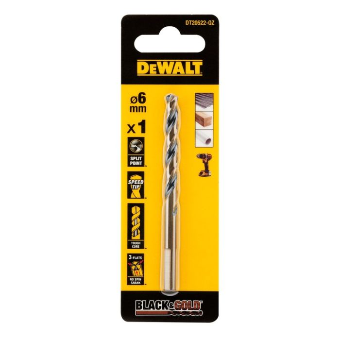 DeWALT - Burghiu HSS BLACK & GOLD, 6mm [DT20522-QZ]