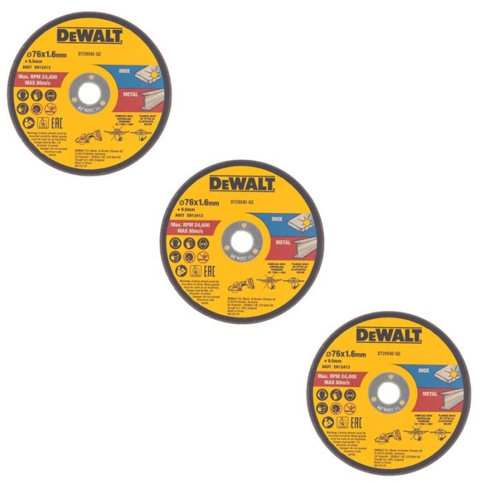 DeWALT - Disc abraziv de taiere 75x1x20mm, 3 bucati [DT20592-QZ]