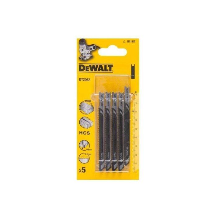 DeWALT - Panza fierastrau HCS pentru lemn, placi aglomerate, contraplaci max. 60mm, 5 bucati [DT2062-QZ]