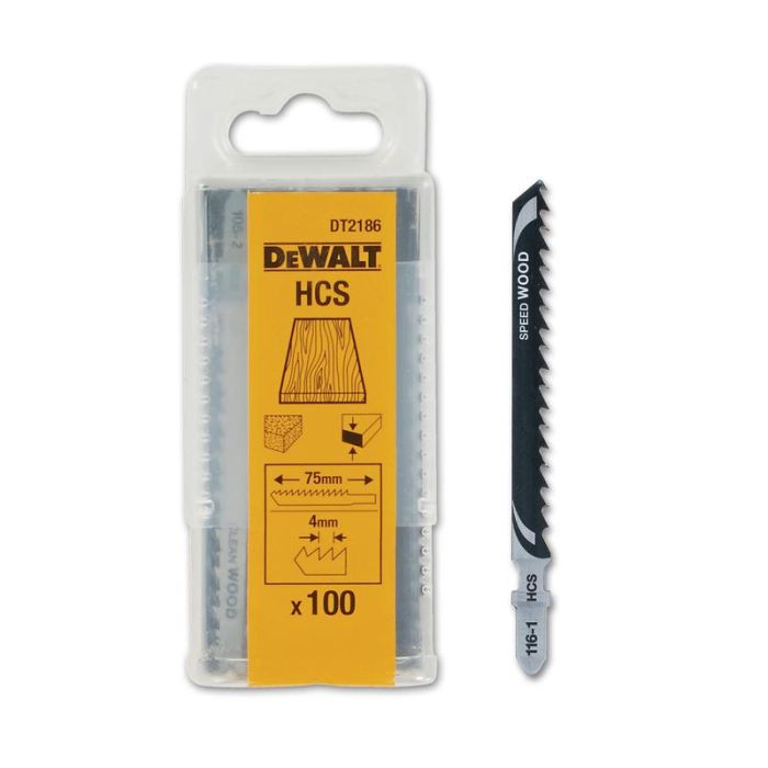 DeWALT - Panza fierastrau HCS pentru lemn, 60x100mm, 100 bucati [DT2186-QZ]