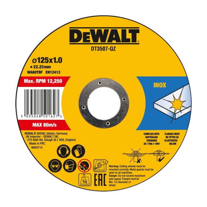 DeWALT - Disc debitare inox, 125x22.23x1mm [DT3507-QZ]