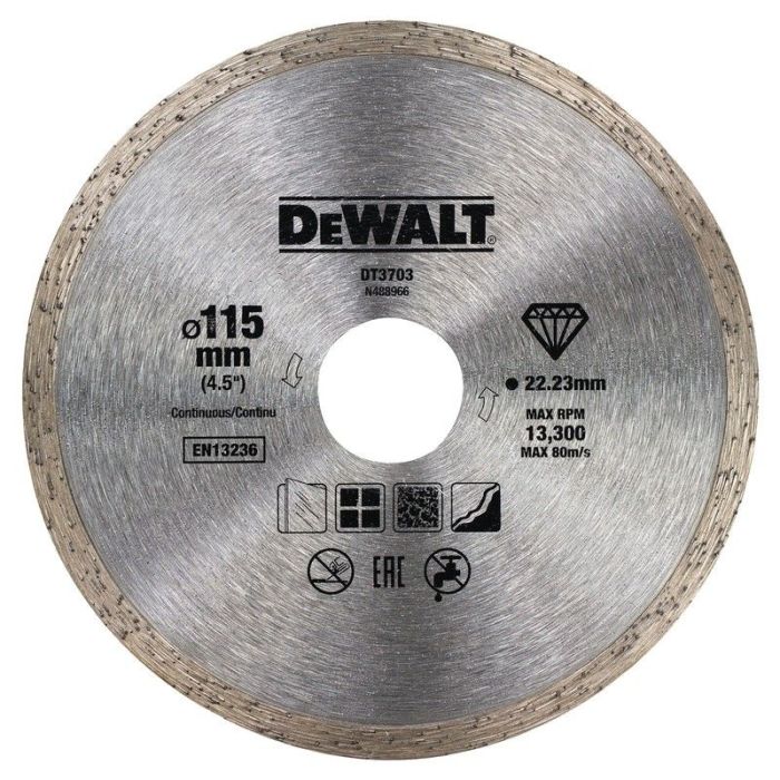 DeWALT - Disc diamantat continuu pentru placi ceramice 115x22.23x1.6mm [DT3703-QZ]