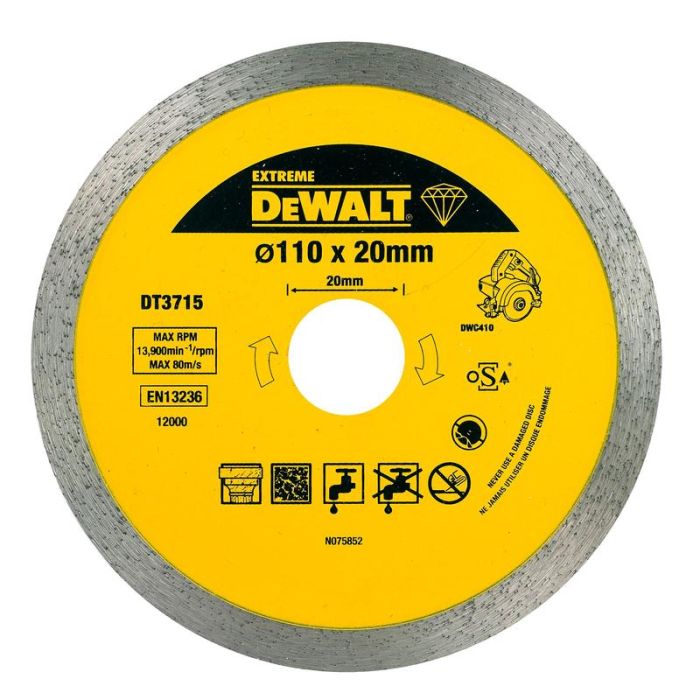 DeWALT - Disc diamantat 110x20mm pentru ceramice, granit si marmura [DT3715-QZ]