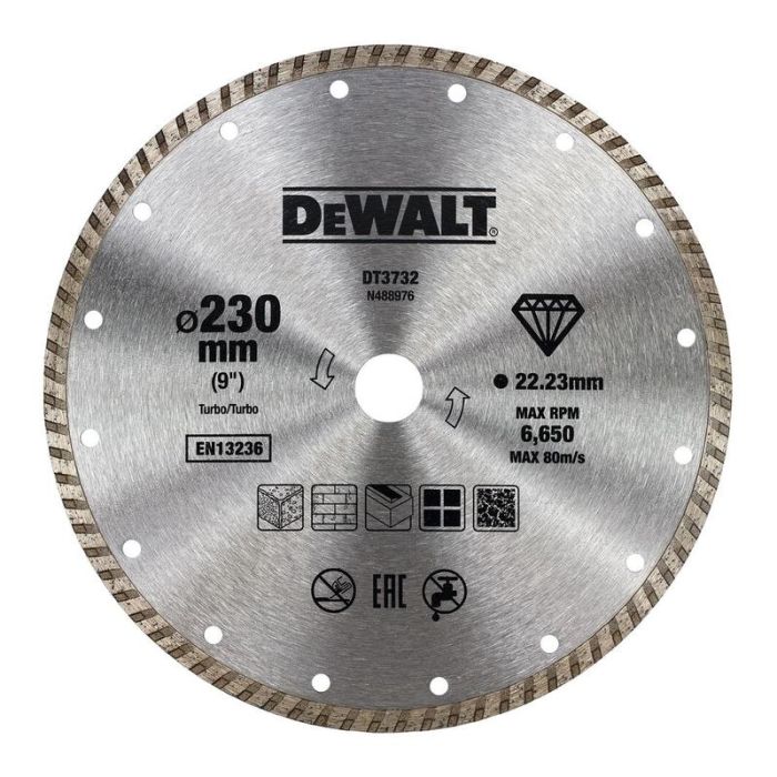 DeWALT - Disc diamantat Turbo taiere uscata 230x22.2mm [DT3732-QZ]