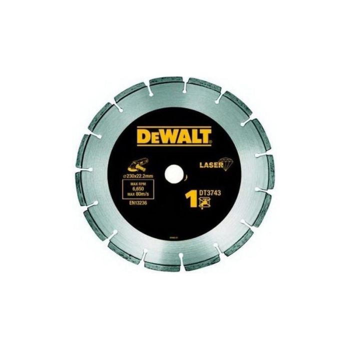 DeWALT - Disc diamantat sudat cu laser pentru materiale de contructie si beton 180mm [DT3742-XJ]