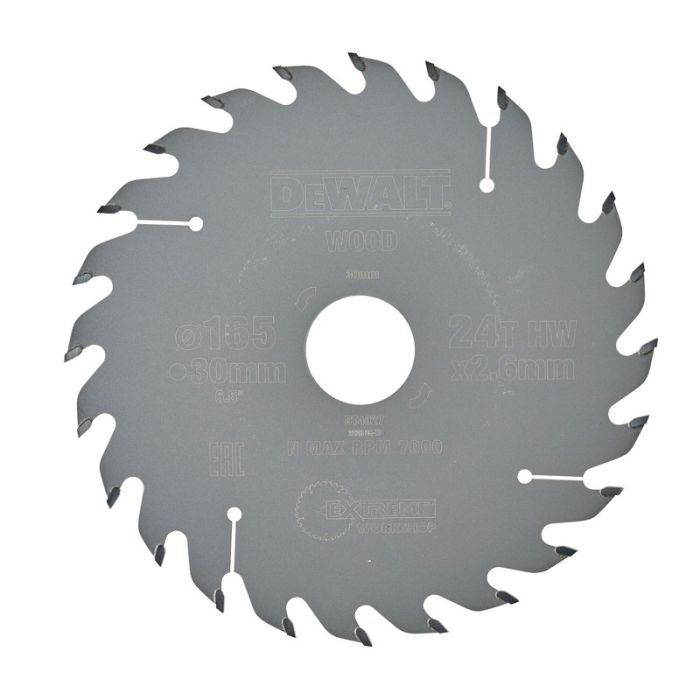 DeWALT - Panza fierastrau circular EXTREME, pentru lemn dur 165x30x2.6mm [DT4027-QZ]