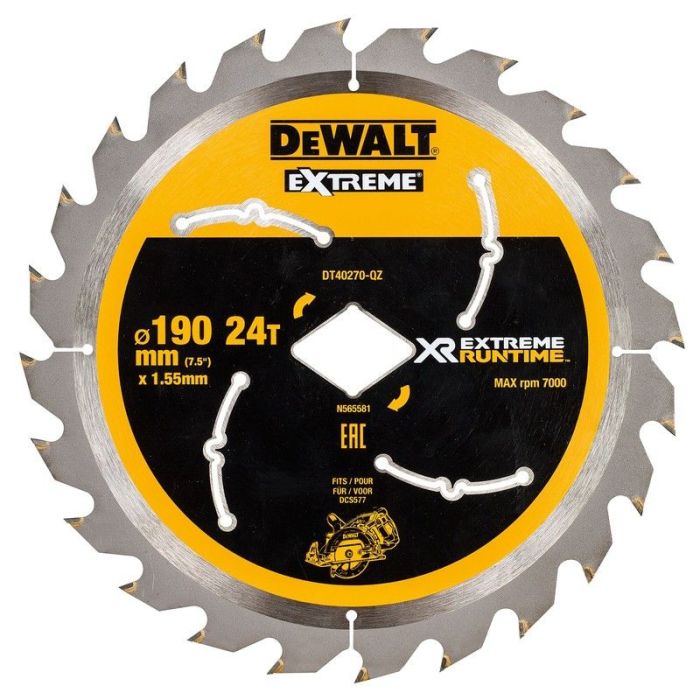 DeWALT - Panza fierastrau circular EXTREME, pentru utilizare universala 190x1.55mm, 24 dinti [DT40270-QZ]