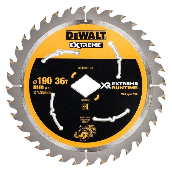 DeWALT - Panza fierastrau circular EXTREME, pentru taiere fina 190x1.55mm, 36 dinti [DT40271-QZ]