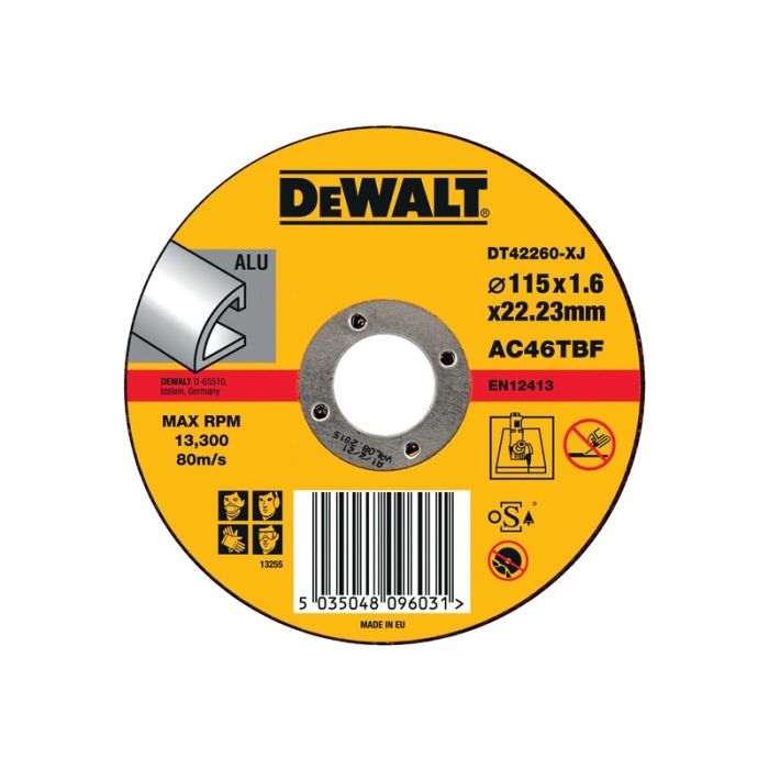 DeWALT - Disc debitare aluminiu, 115x22.23x1.6mm [DT42260-XJ]