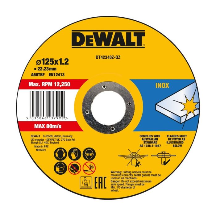 DeWALT - Disc debitare inox, 115x22.23x1.2mm [DT42340Z-QZ]