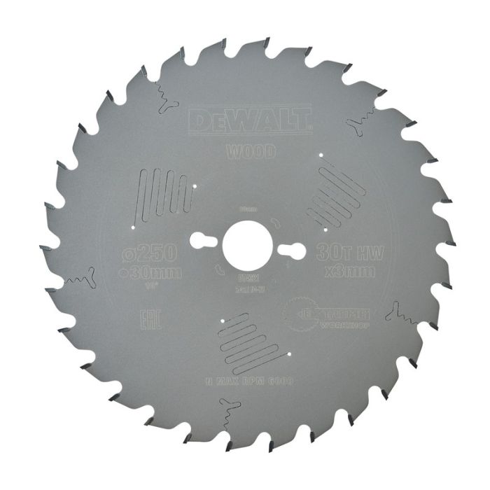 DeWALT - Panza fierastrau circular EXTREME, pentru lemn dur 250x30x3mm [DT4321-QZ]