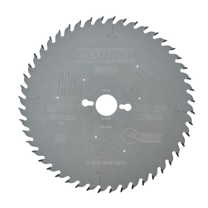 DeWALT - Panza fierastrau circular EXTREME, 250x30x3mm, 48 dinti [DT4323-QZ]