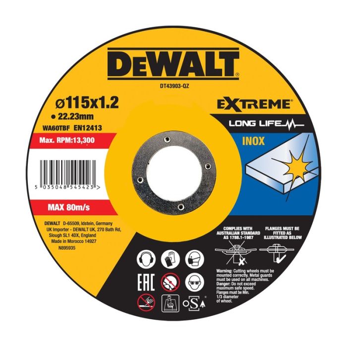 DeWALT - Disc debitare inox, 115x22.23x1.2mm [DT43903-QZ]