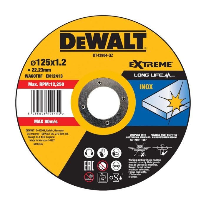 DeWALT - Disc debitare inox, 125x22.23x1.2mm [DT43904-QZ]