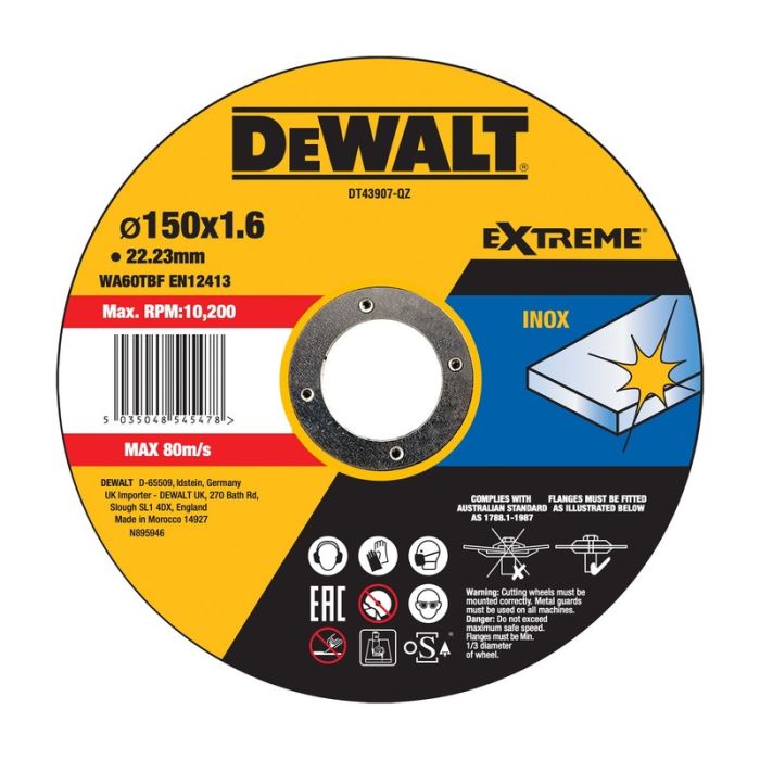 DeWALT - Disc debitare inox, 150x22.23x1.6mm [DT43907-QZ]