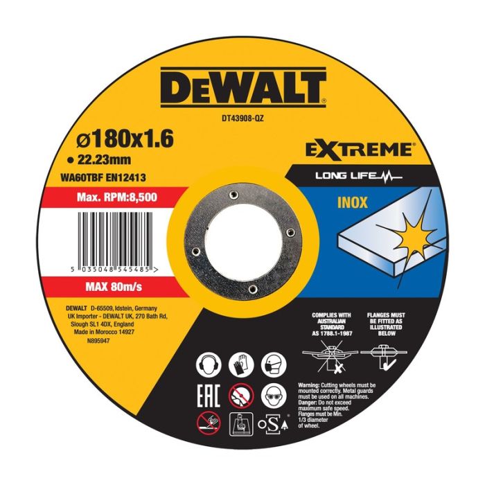 DeWALT - Disc debitare inox, 180x22.23x1.6mm [DT43908-QZ]