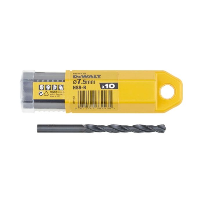 DeWALT - Burghiu pentru metal HSS-R, DIN338, 7.5x109mm [DT5167-QZ]