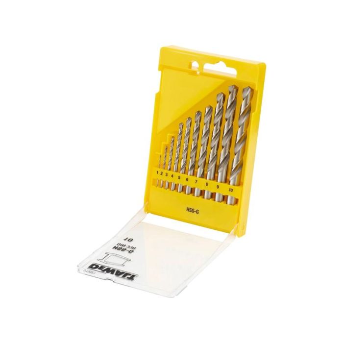 DeWALT - Set burghie HSS-G DIN 338 pentru metal 1-10mm, 10 bucati [DT5921-QZ]