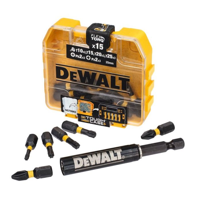 DeWALT - Trusa de biti Torx, PH, PZ, 16 piese [DT70577T-QZ]